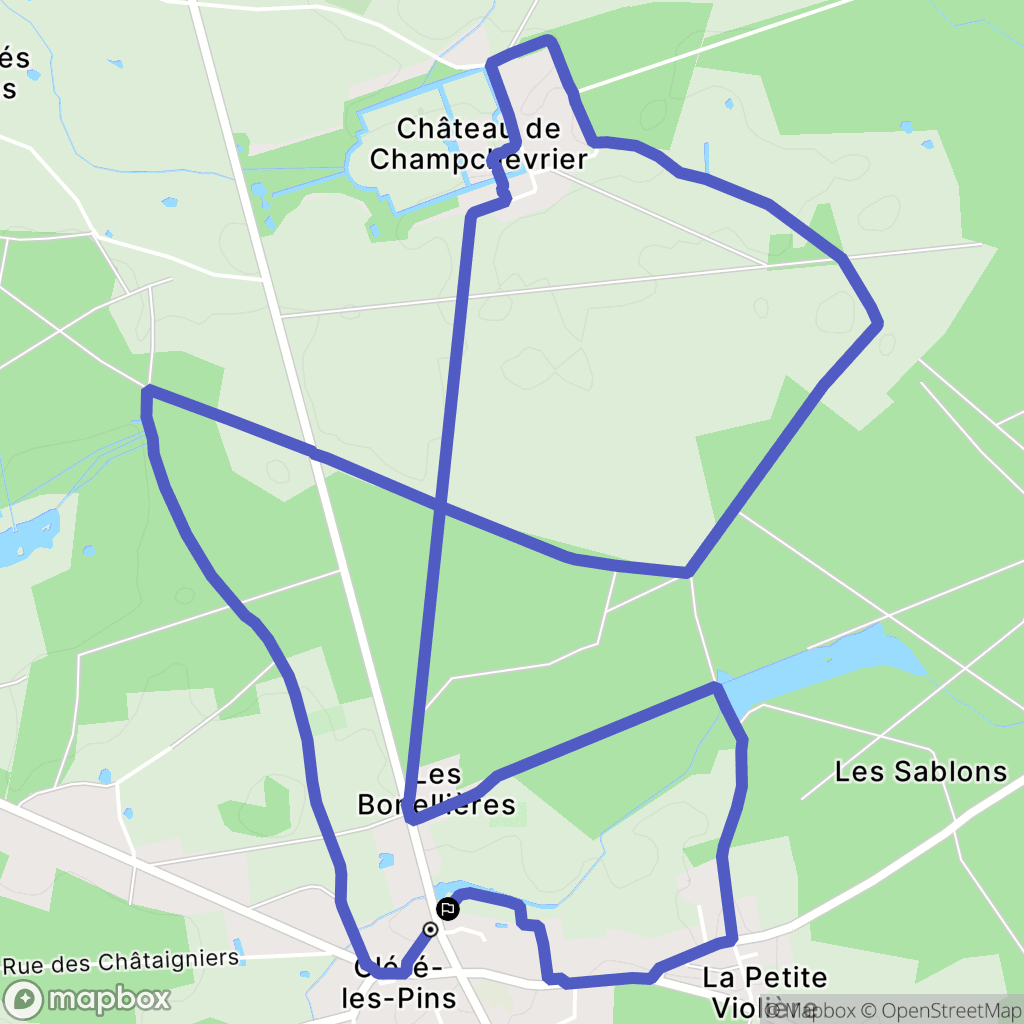 Cléré-les-Pins : carte du parcours de randonnée - France