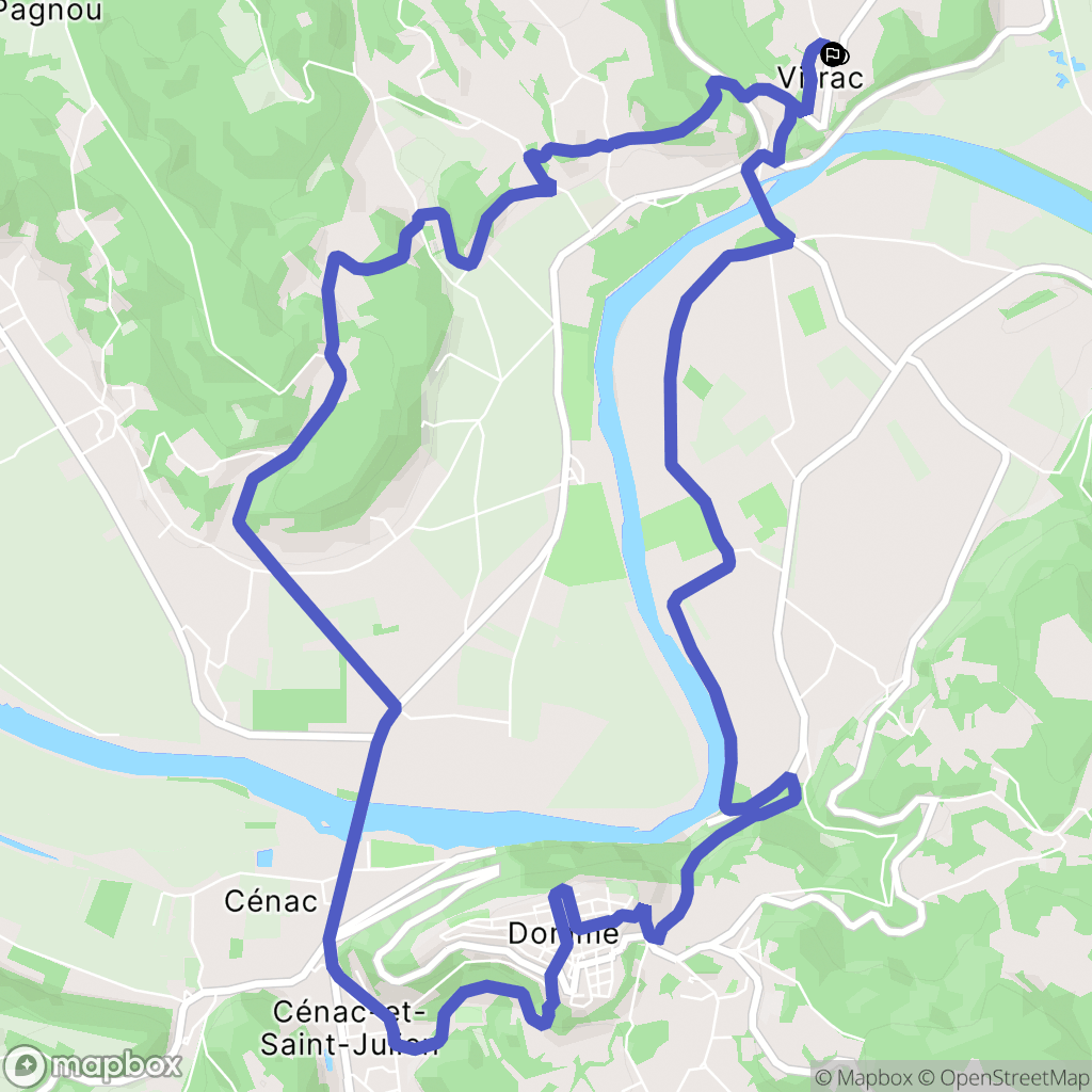 Vitrac : carte du parcours de randonnée - France