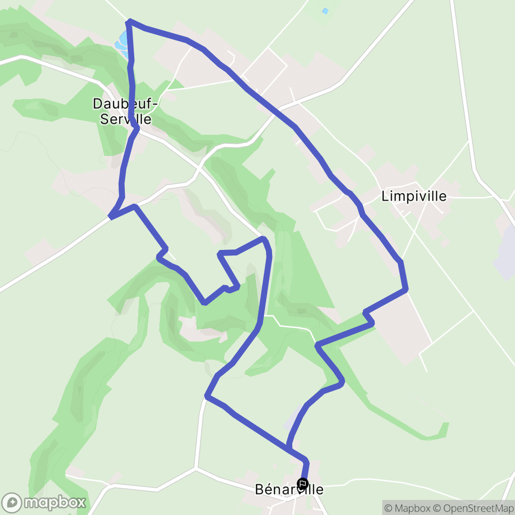 Bénarville : carte du parcours de randonnée - France