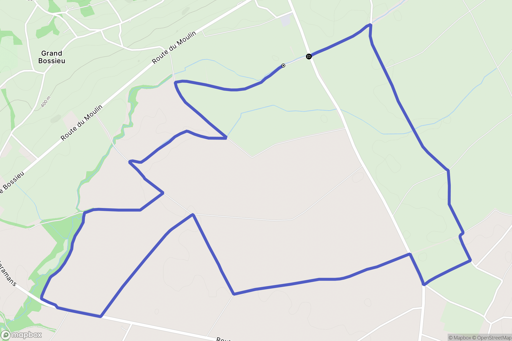 Bossieu : carte du parcours de randonnée - France