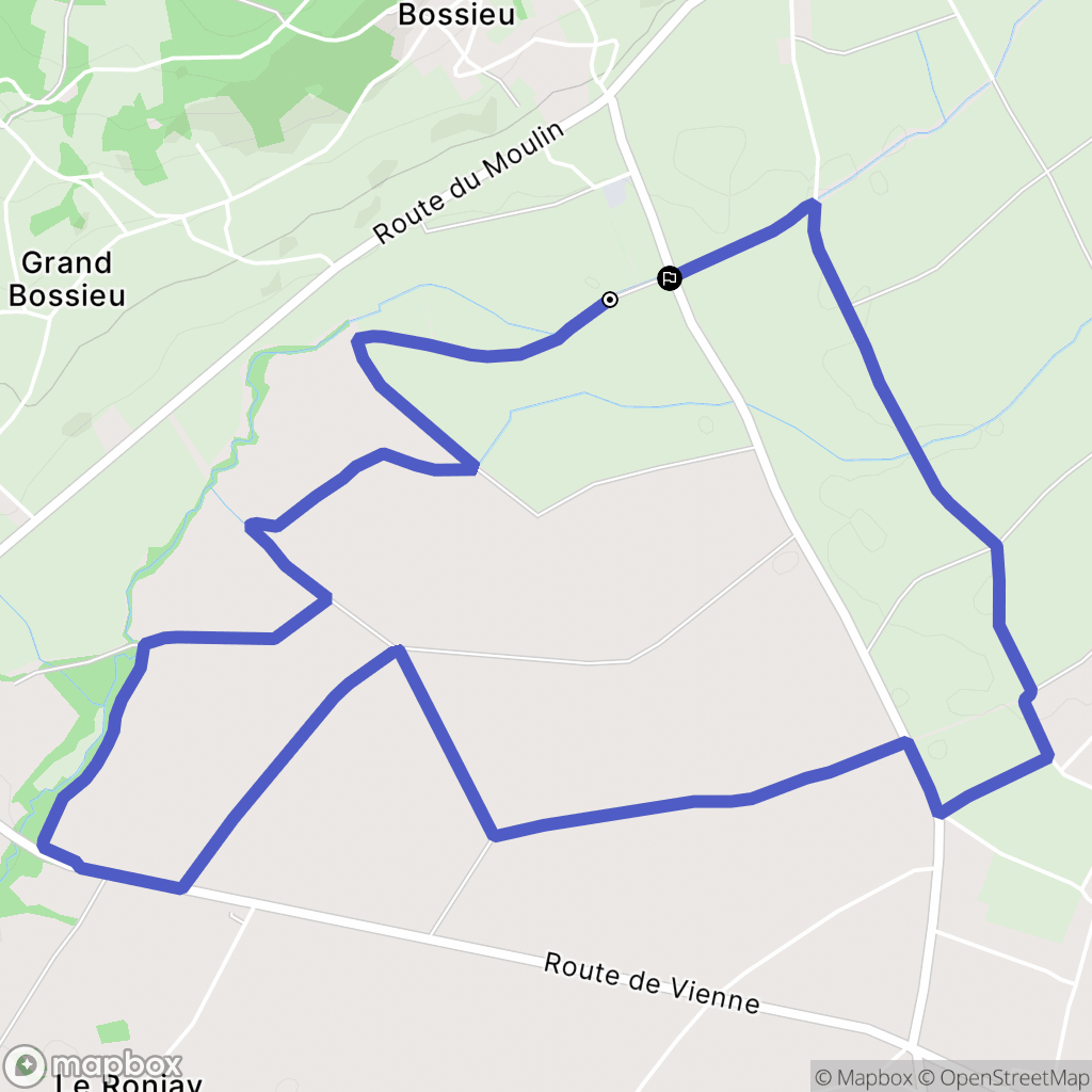 Bossieu : carte du parcours de randonnée - France
