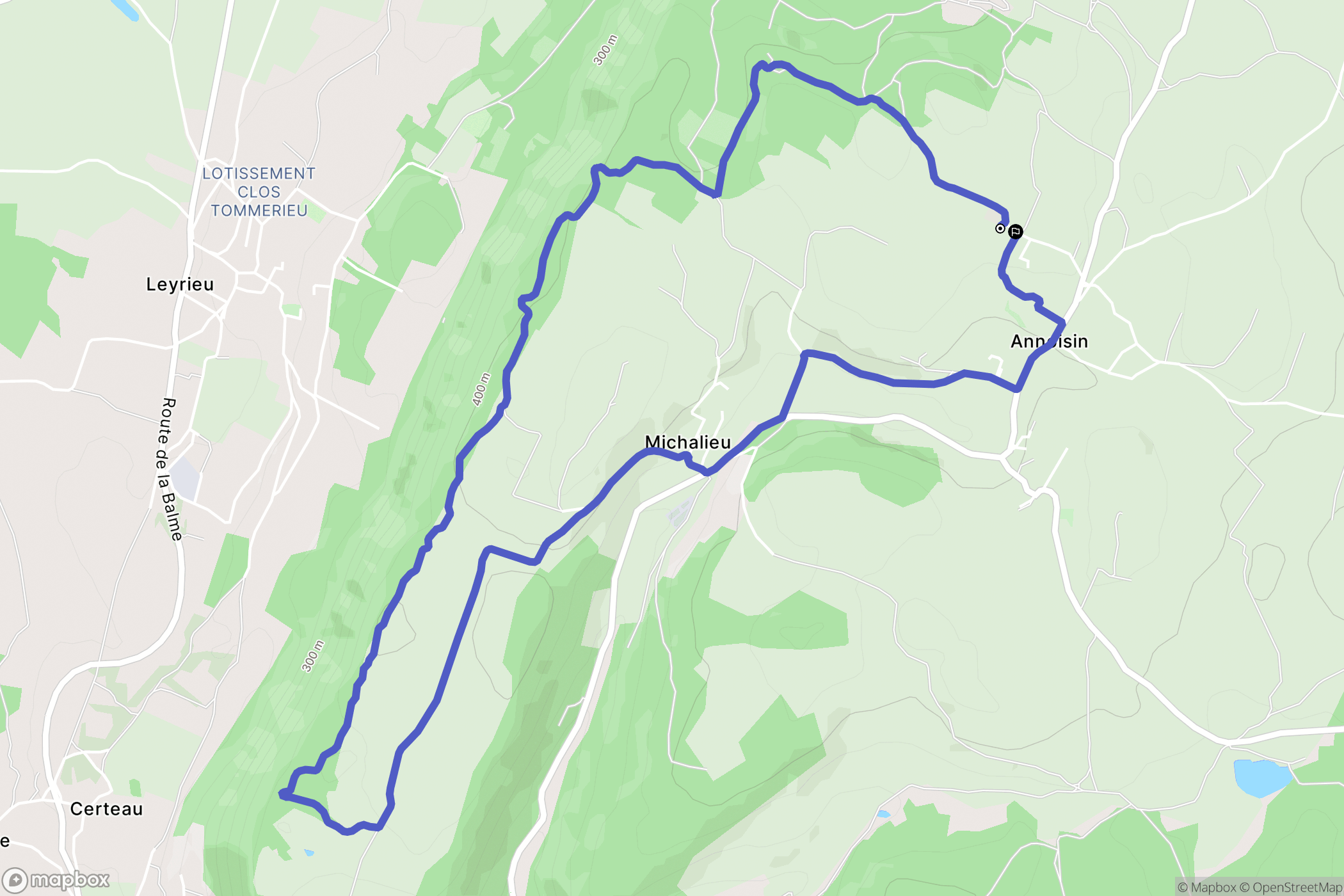 Annoisin-Chatelans : carte du parcours de randonnée - France