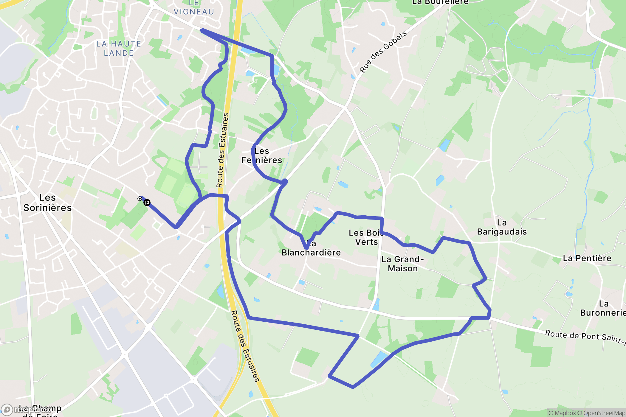 Les Sorinières : carte du parcours de randonnée - France