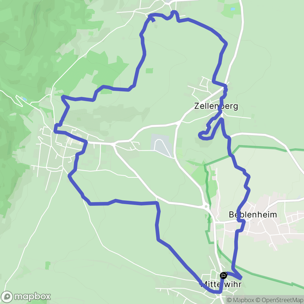 Mittelwihr : carte du parcours de randonnée - France