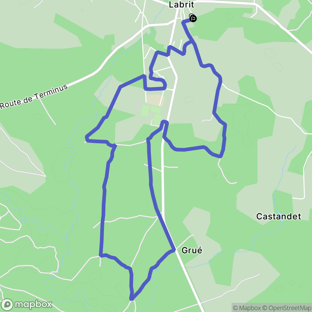 Labrit : carte du parcours de randonnée - France