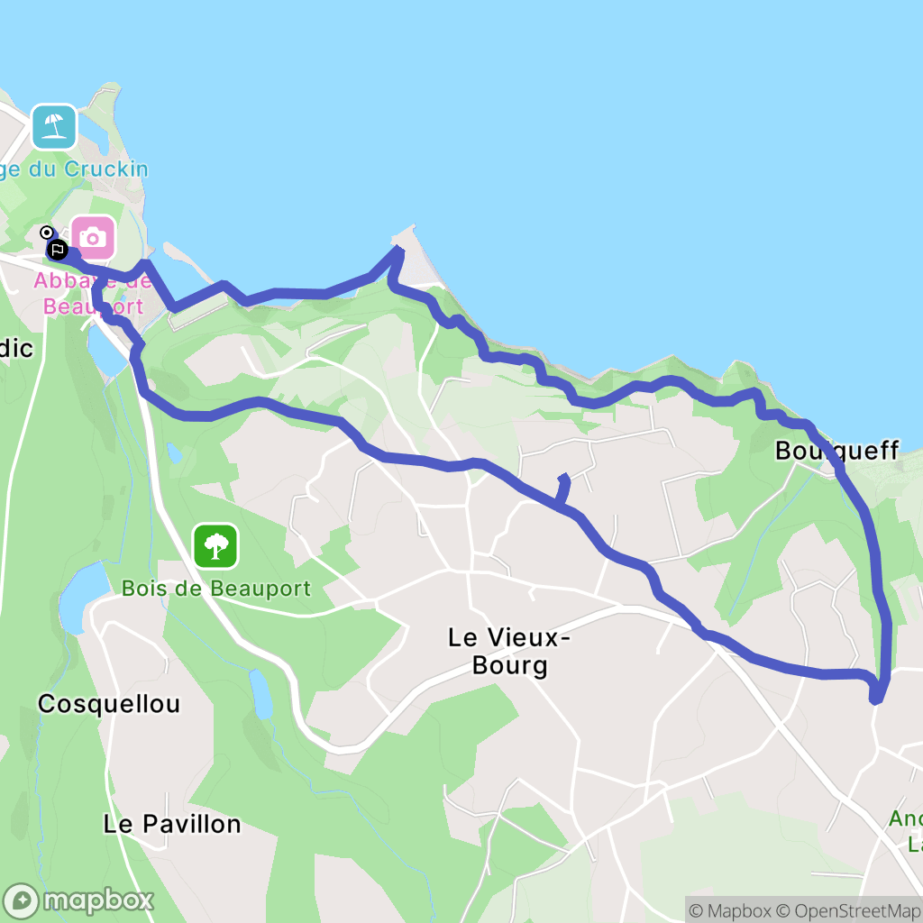 Paimpol : carte du parcours de randonnée - France