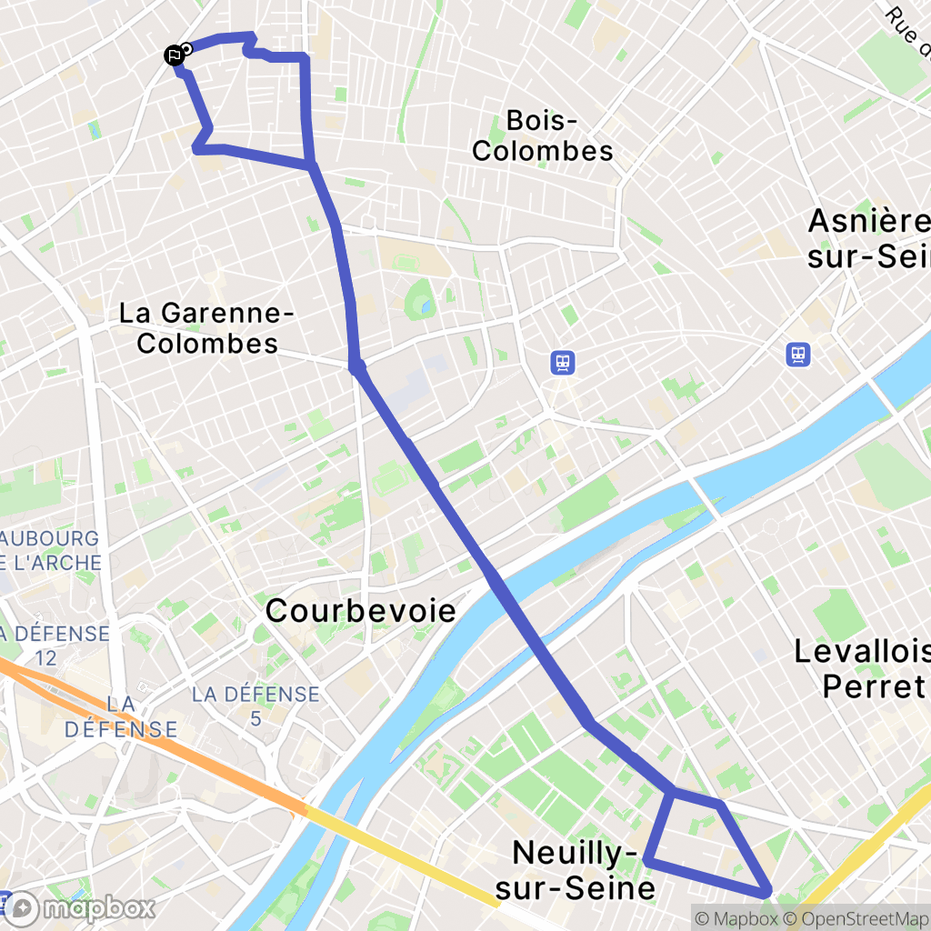 Colombes : carte du parcours de randonnée - France