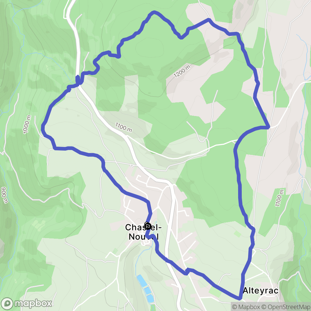 Chastel-Nouvel : carte du parcours de randonnée - France