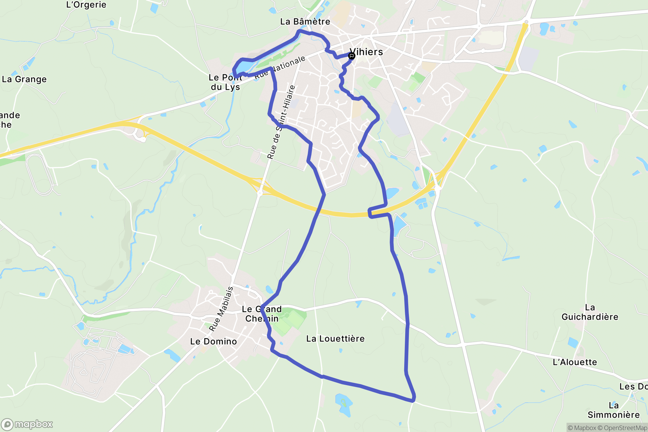 Lys-Haut-Layon : carte du parcours de randonnée - France