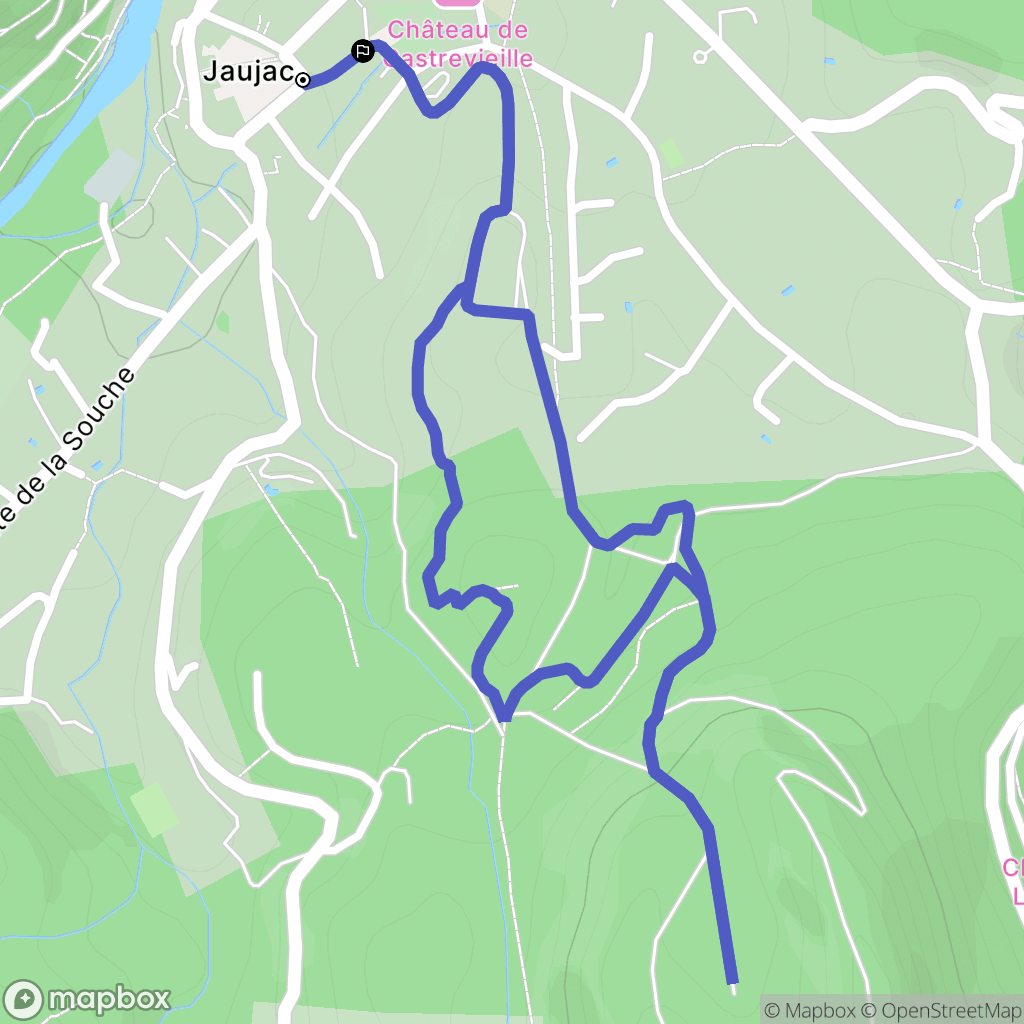 Jaujac : carte du parcours de randonnée - France