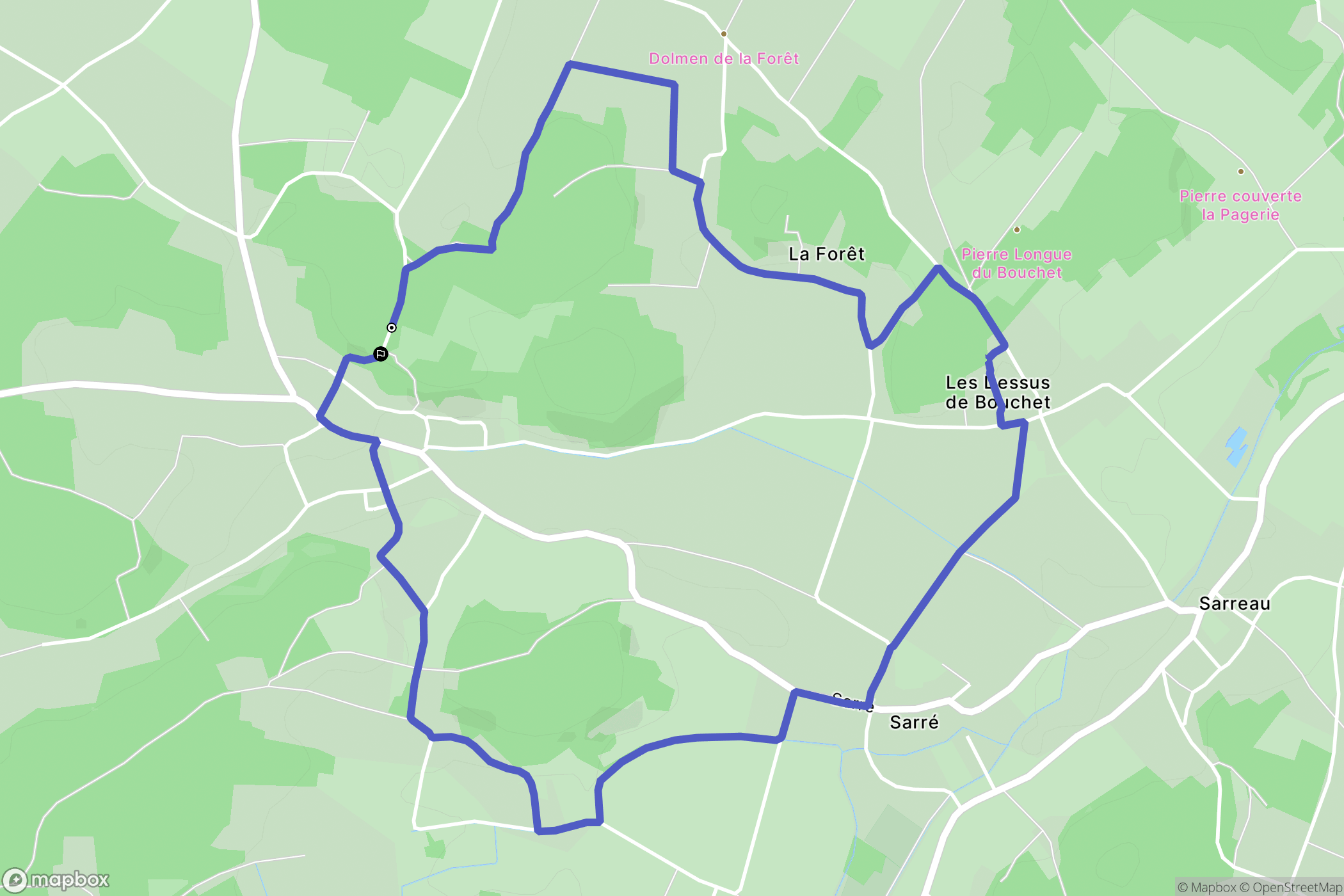 Gennes-Val-de-Loire : carte du parcours de randonnée - France