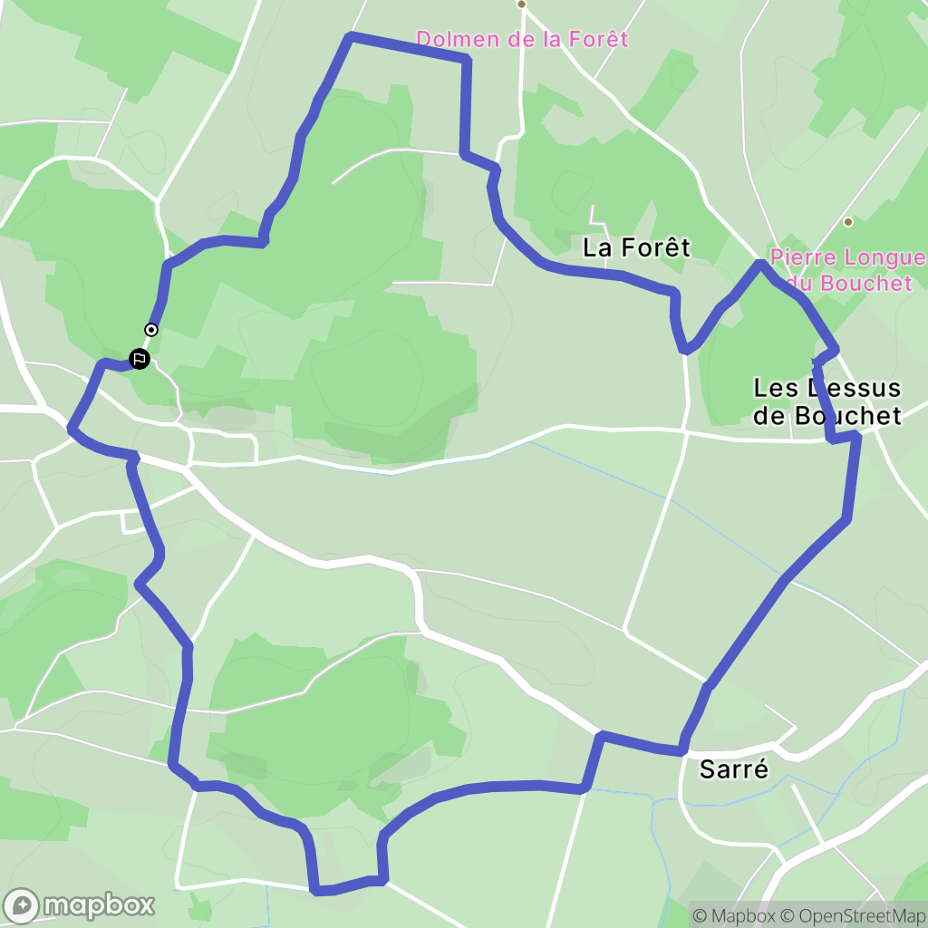 Gennes-Val-de-Loire : carte du parcours de randonnée - France
