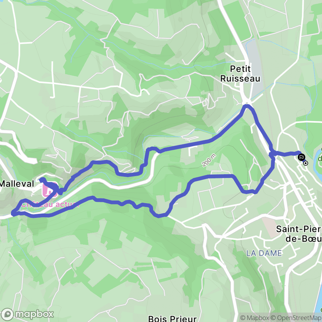 Saint-Pierre-de-Bœuf : carte du parcours de randonnée - France