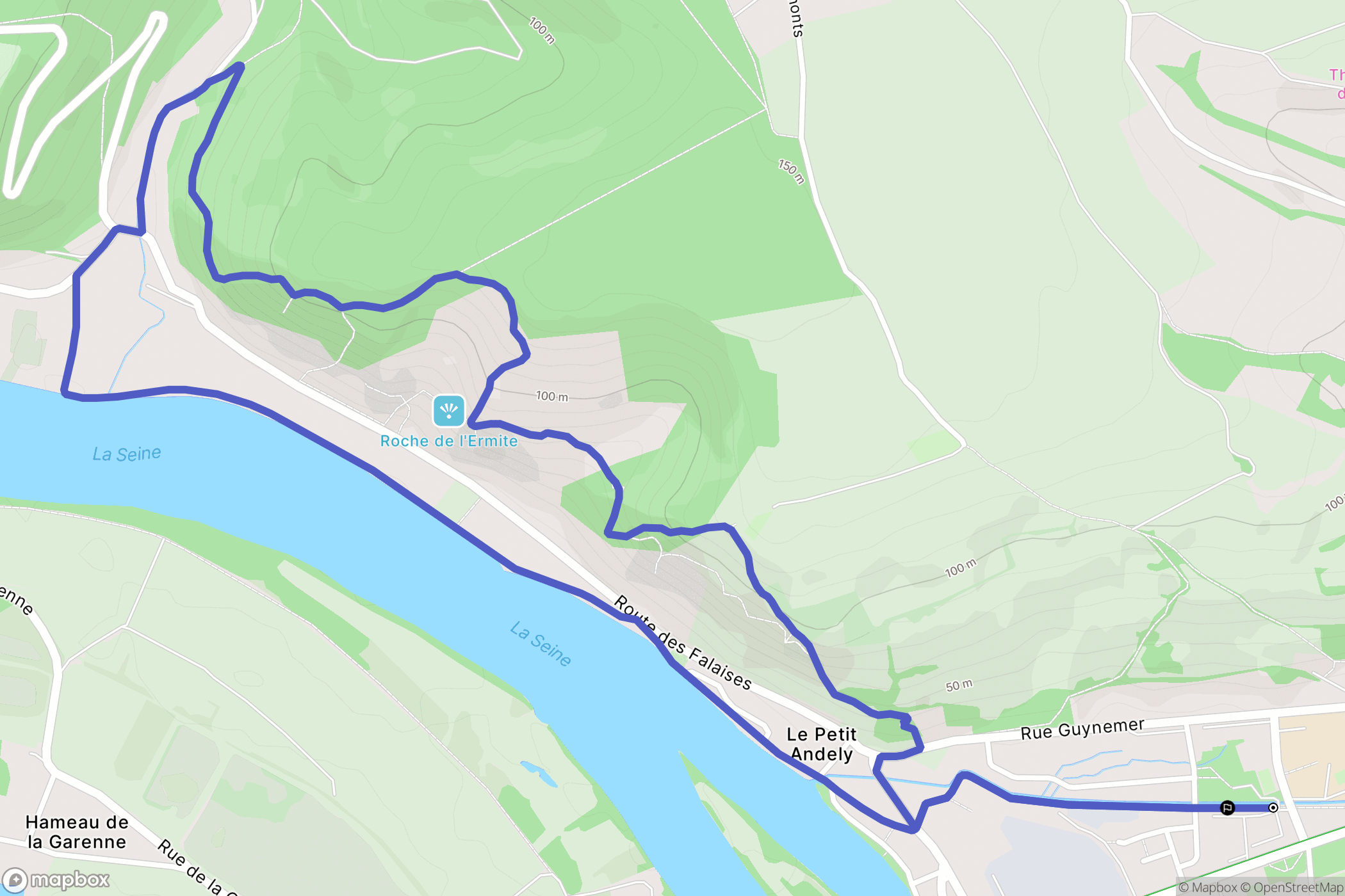 Les Andelys : carte du parcours de randonnée - France