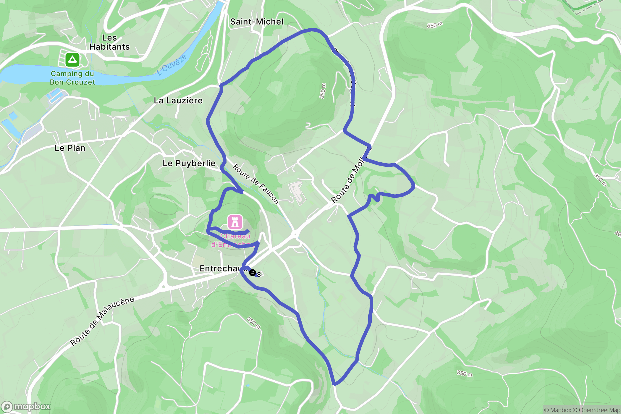 Entrechaux : carte du parcours de randonnée - France