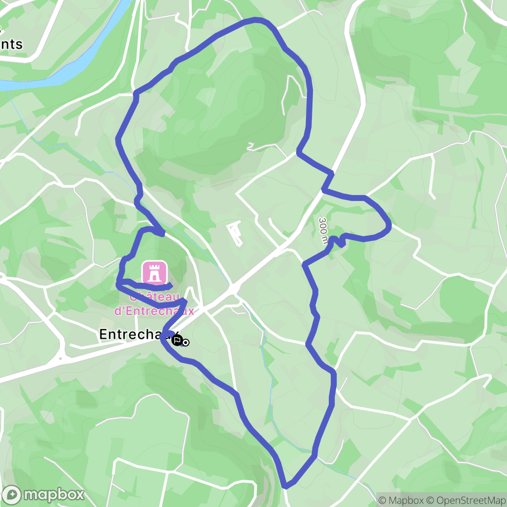 Entrechaux : carte du parcours de randonnée - France