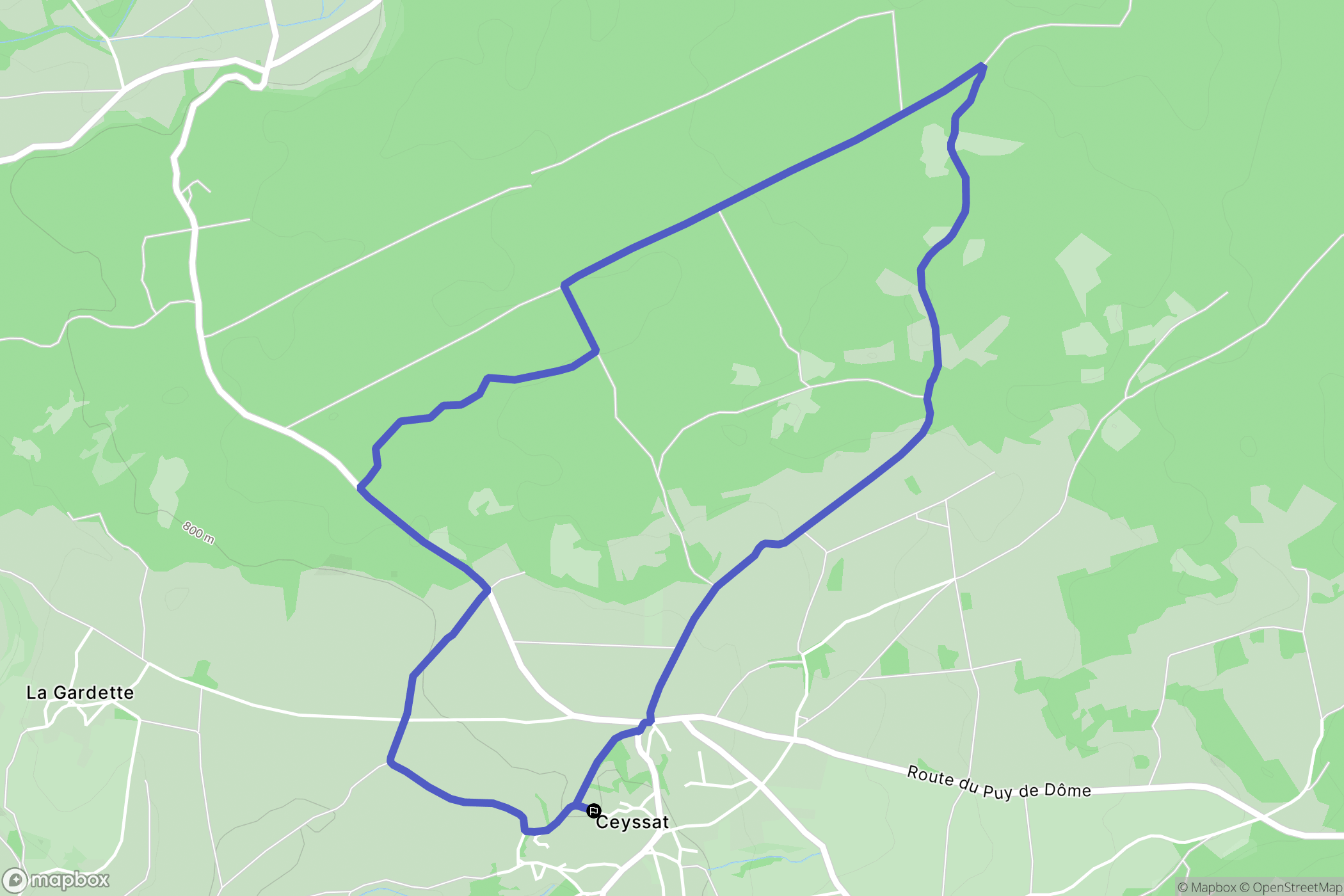 Ceyssat : carte du parcours de randonnée - France