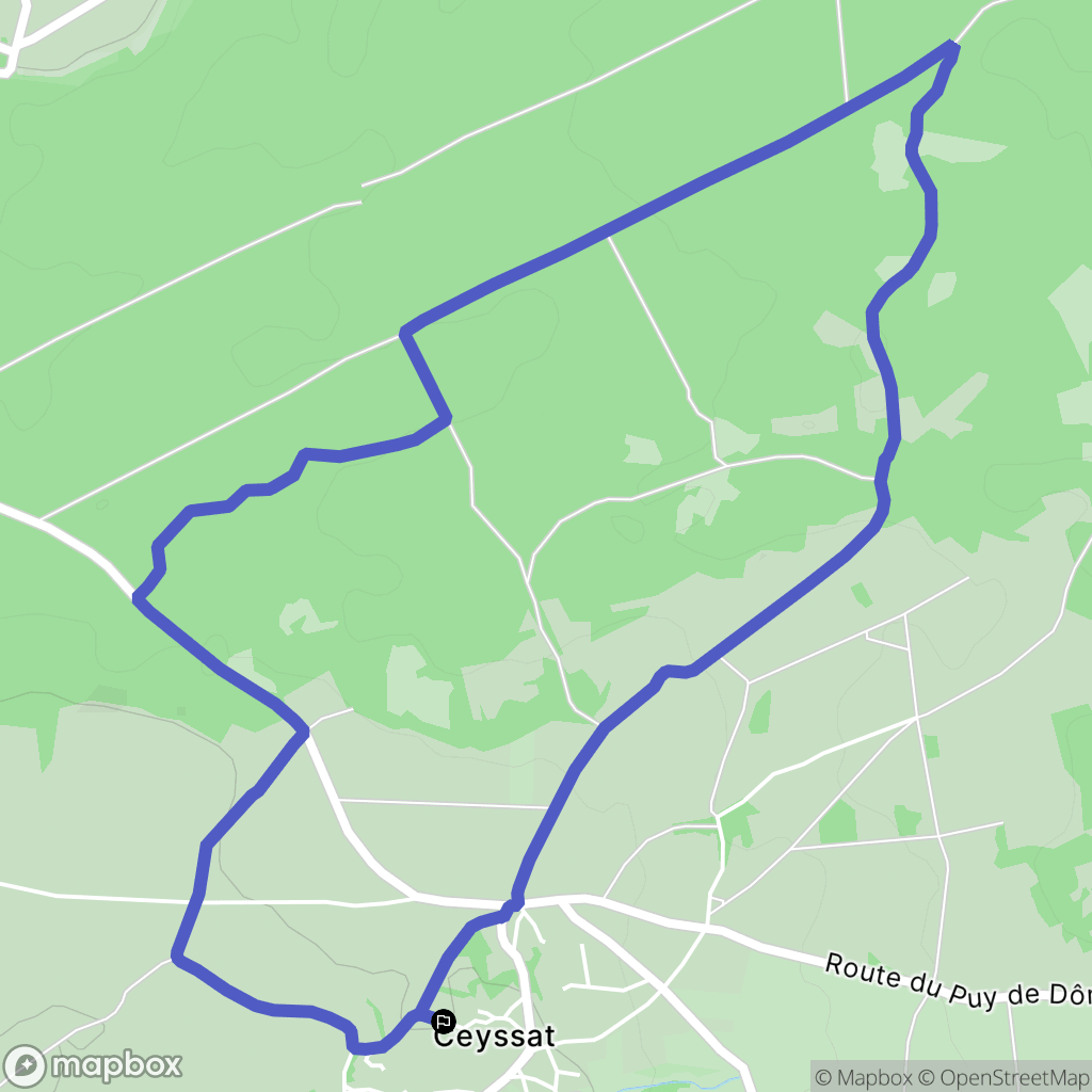 Ceyssat : carte du parcours de randonnée - France