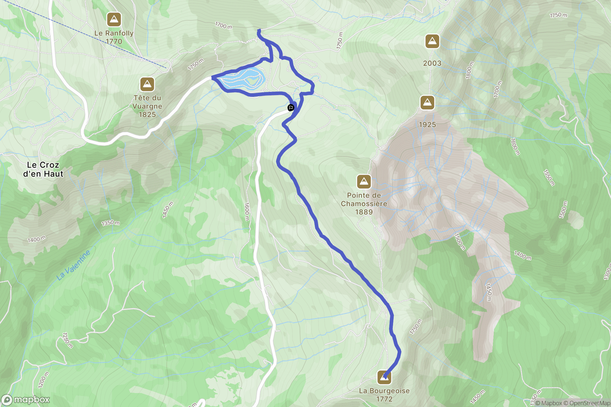 Samoëns : carte du parcours de randonnée - France