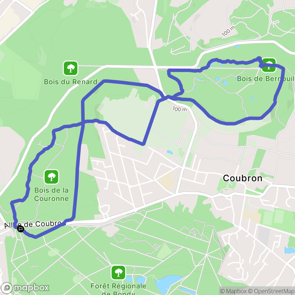 Clichy-sous-Bois : carte du parcours de randonnée - France