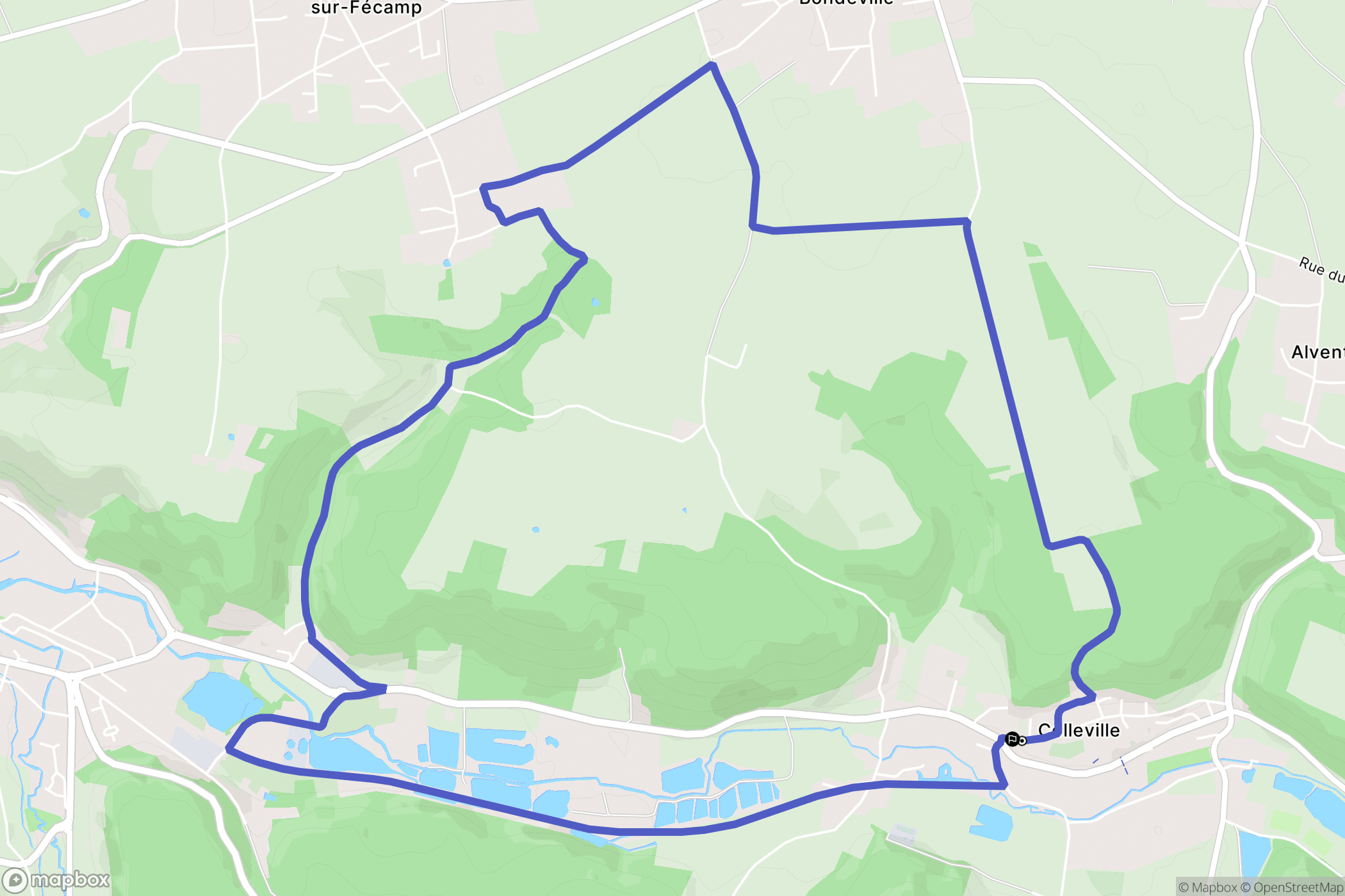 Colleville : carte du parcours de randonnée - France