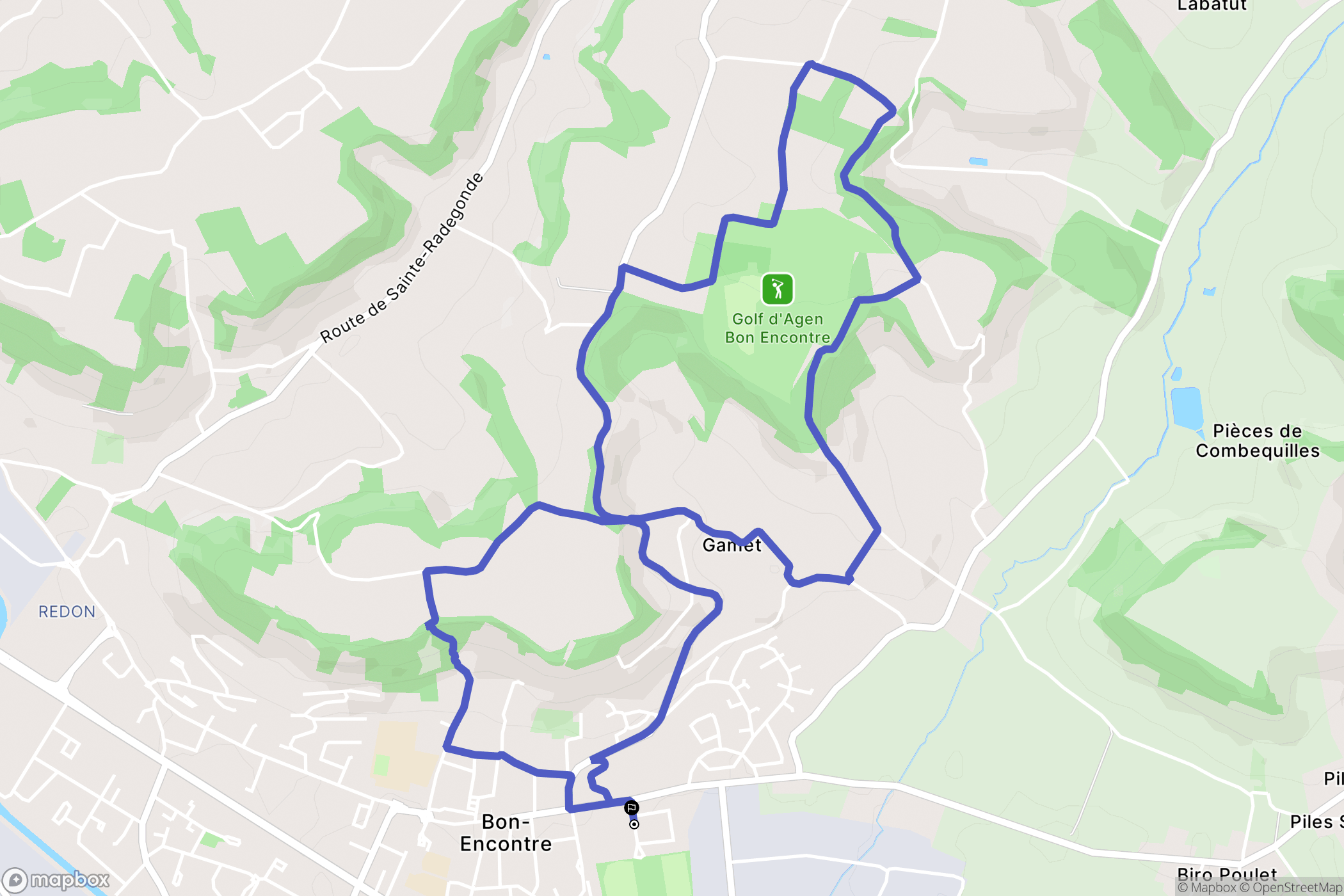Bon-Encontre : carte du parcours de randonnée - France