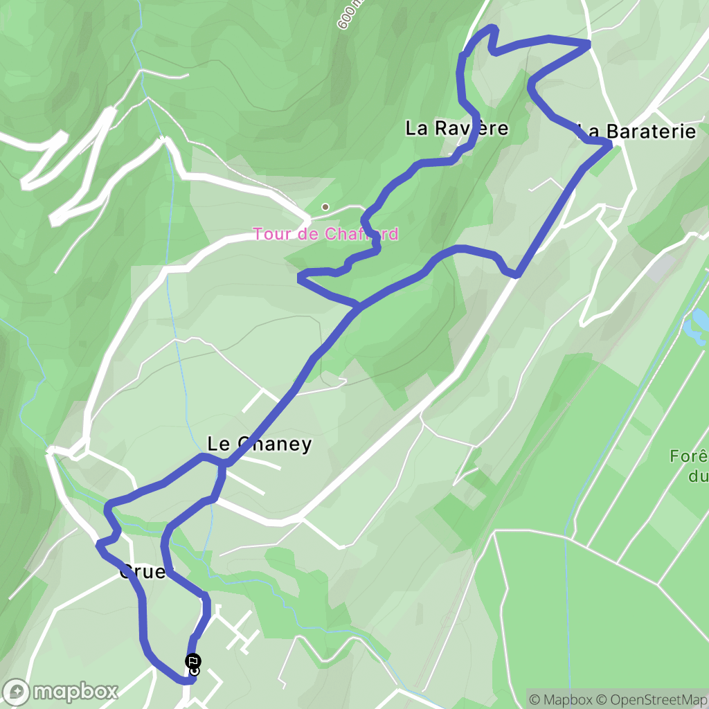 Cruet : carte du parcours de randonnée - France