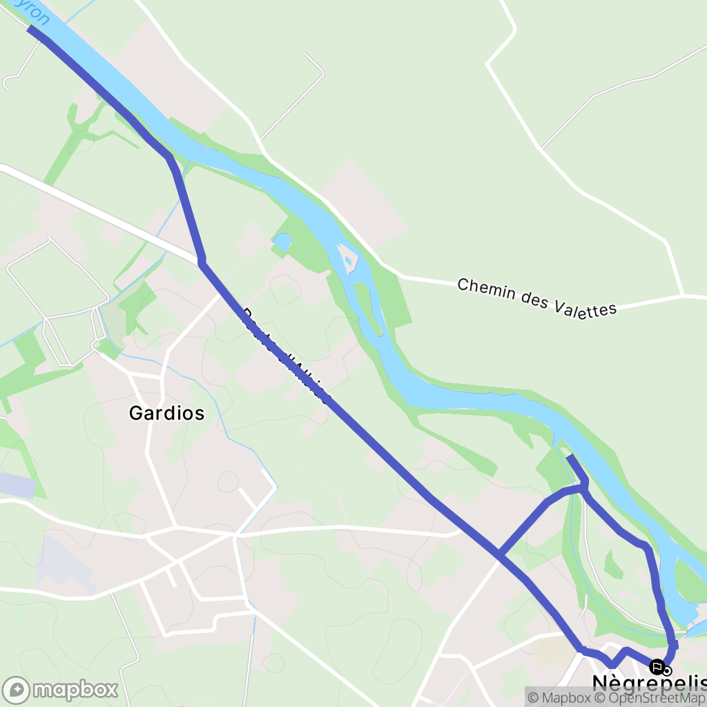 Nègrepelisse : carte du parcours de randonnée - France