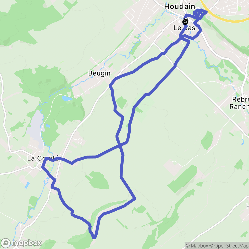 Houdain : carte du parcours de randonnée - France