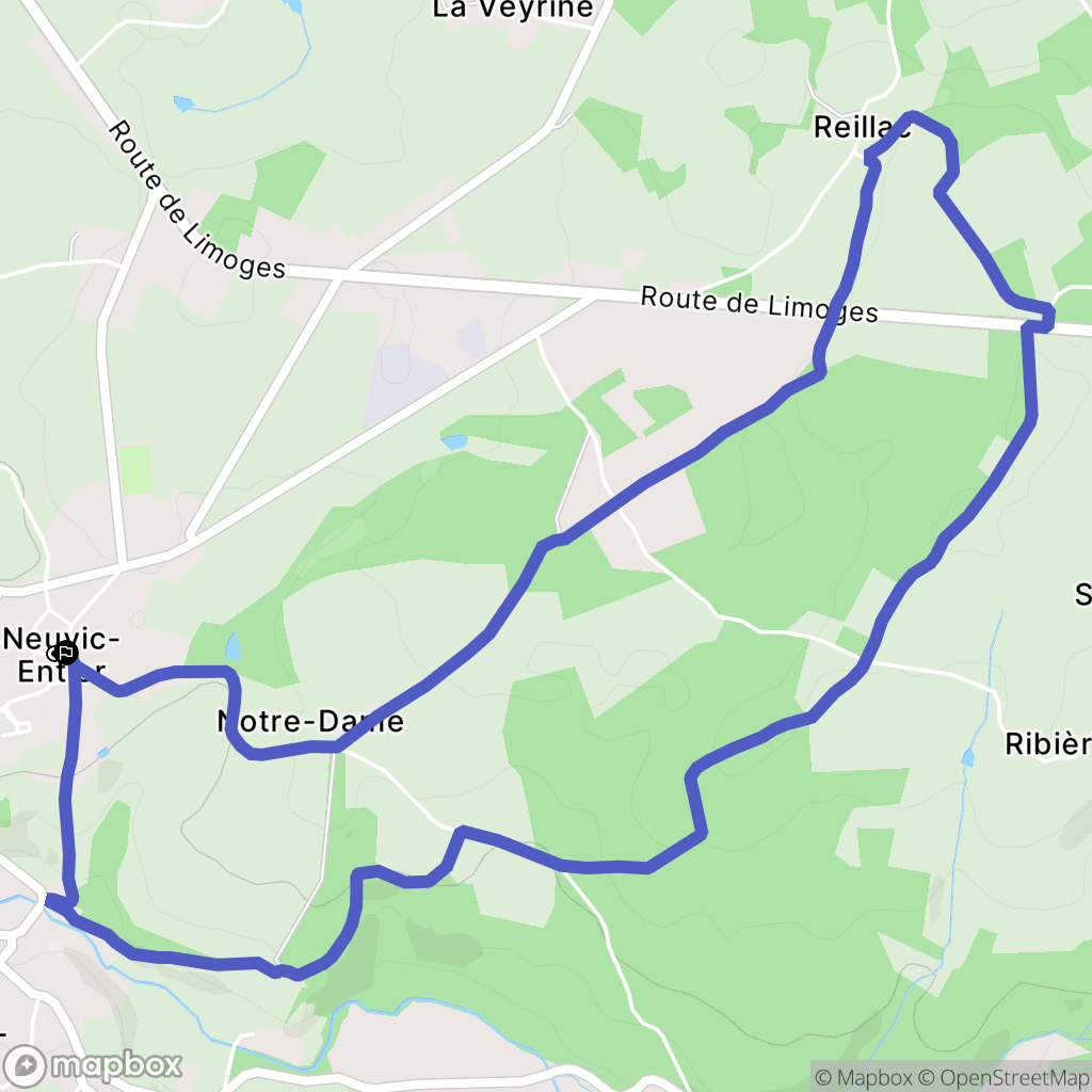 Neuvic-Entier : carte du parcours de randonnée - France