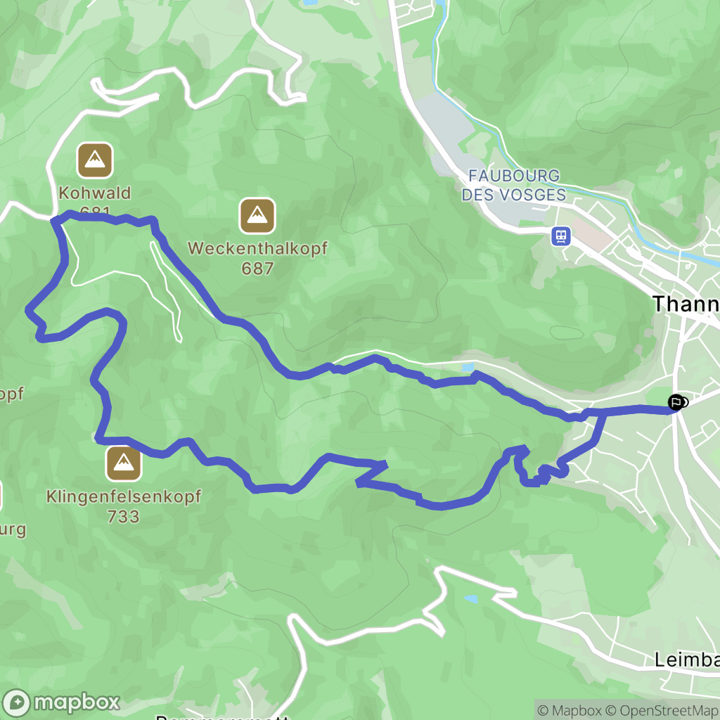 Thann : carte du parcours de randonnée - France