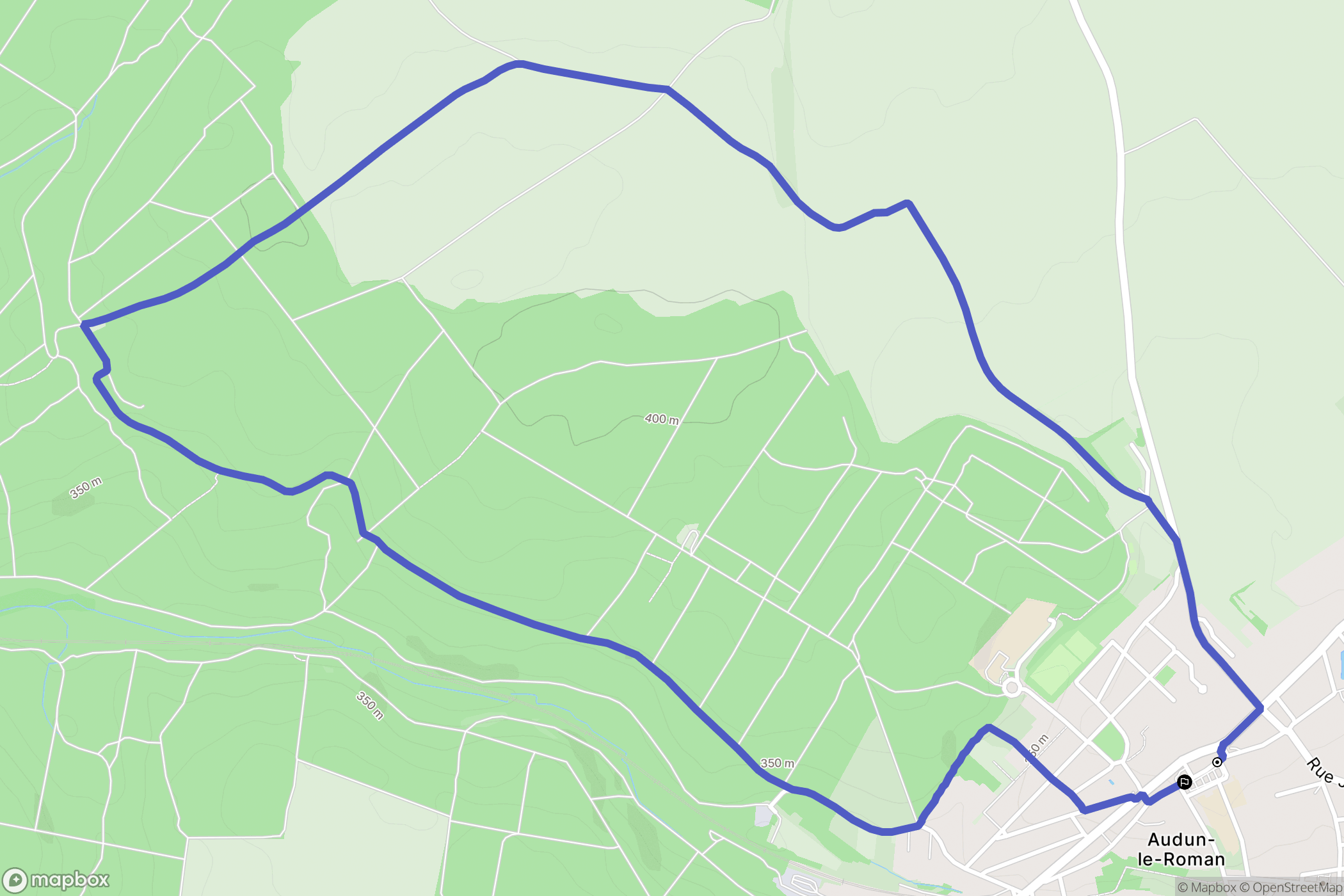 Audun-le-Roman : carte du parcours de randonnée - France