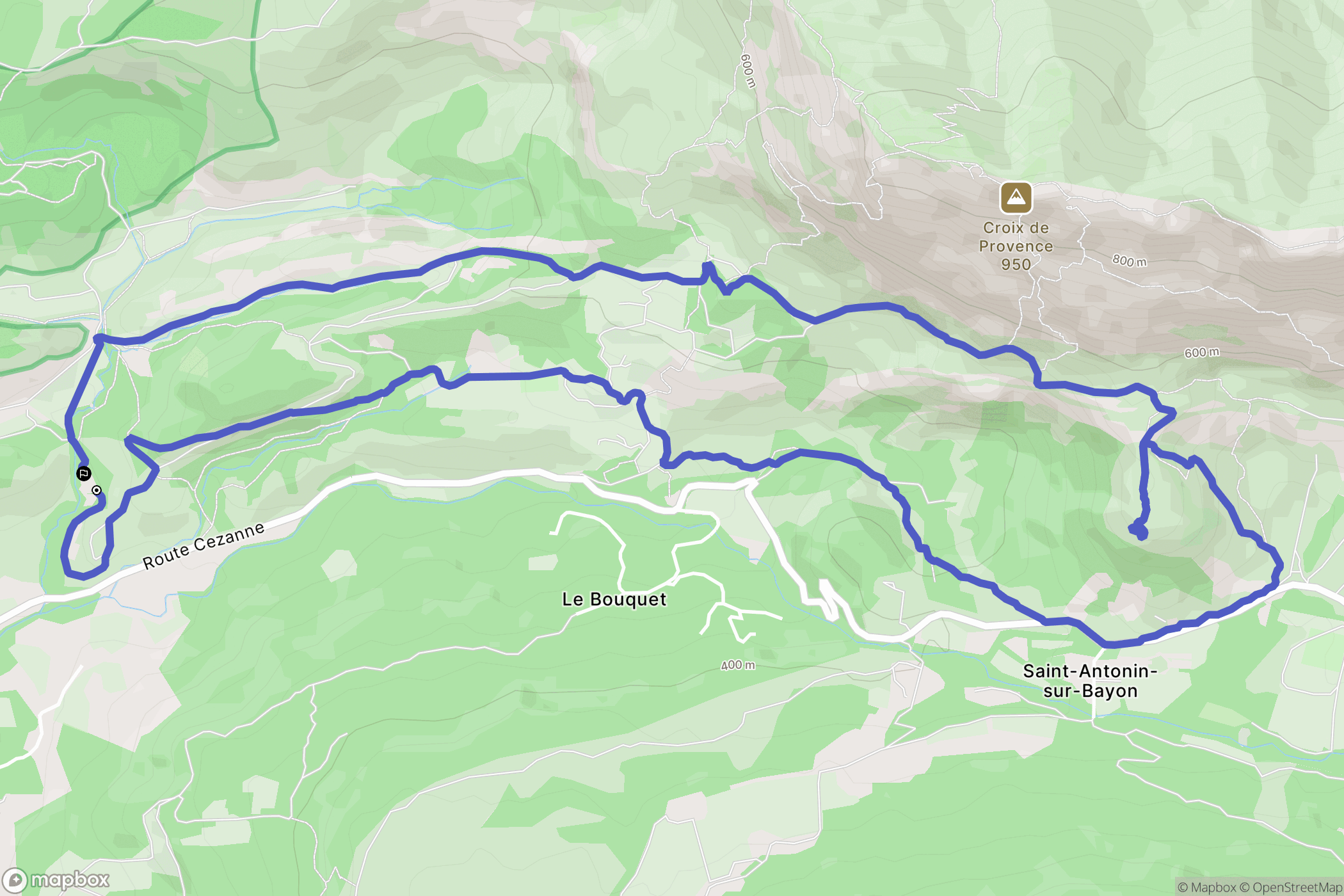 Beaurecueil : carte du parcours de randonnée - France