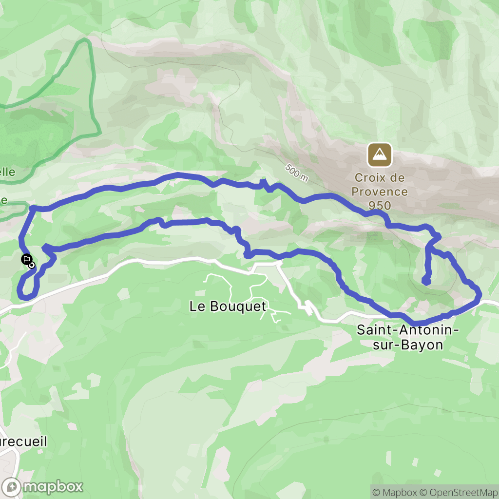 Beaurecueil : carte du parcours de randonnée - France