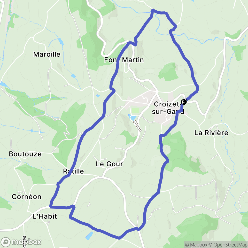 Croizet-sur-Gand : carte du parcours de randonnée - France