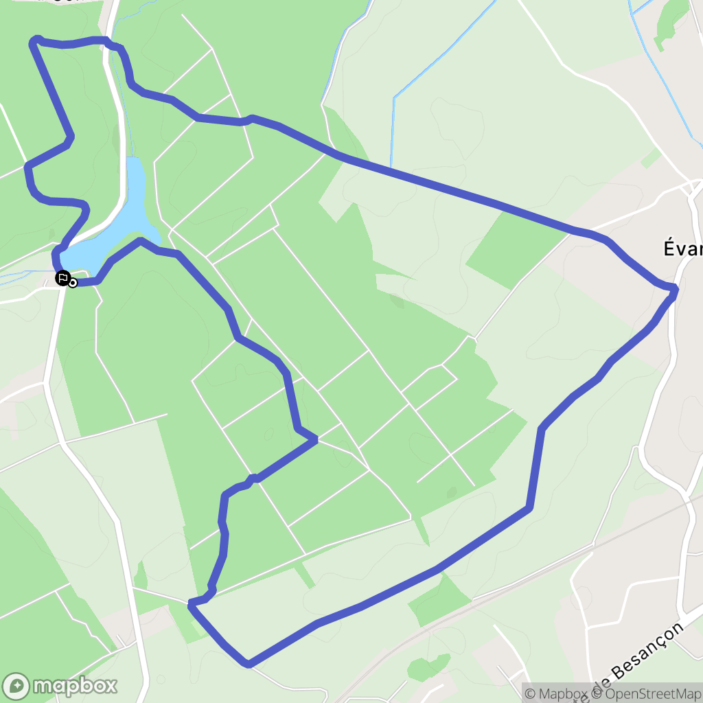Dampierre : carte du parcours de randonnée - France