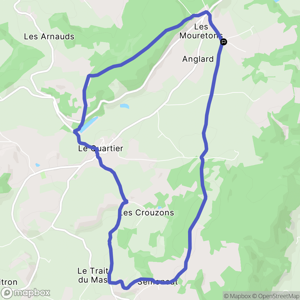 Le Quartier : carte du parcours de randonnée - France