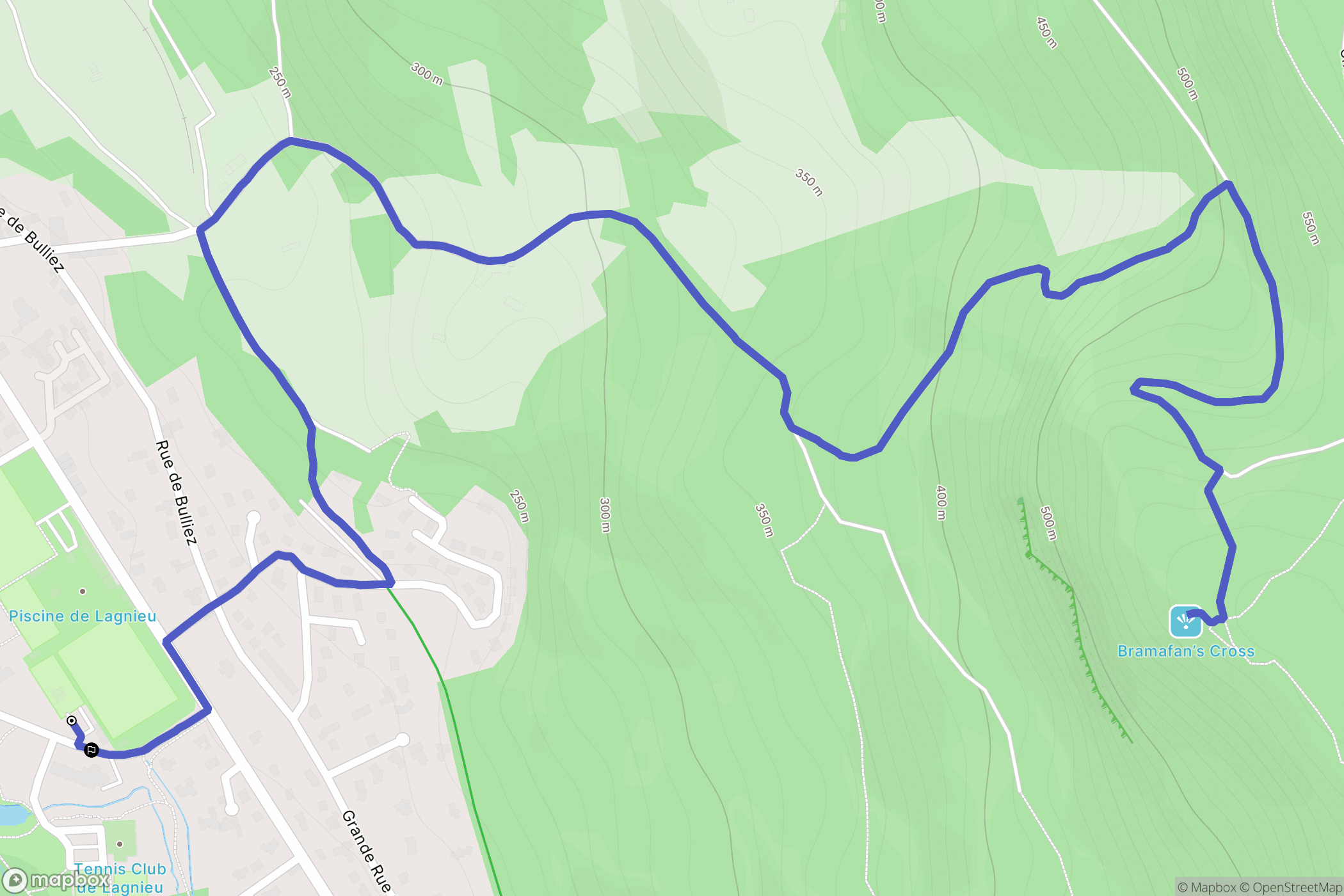 Lagnieu : carte du parcours de randonnée - France