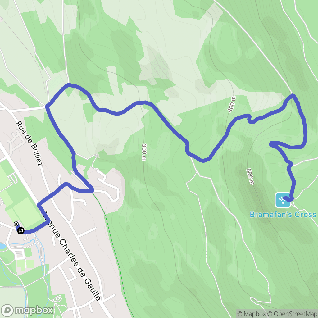 Lagnieu : carte du parcours de randonnée - France