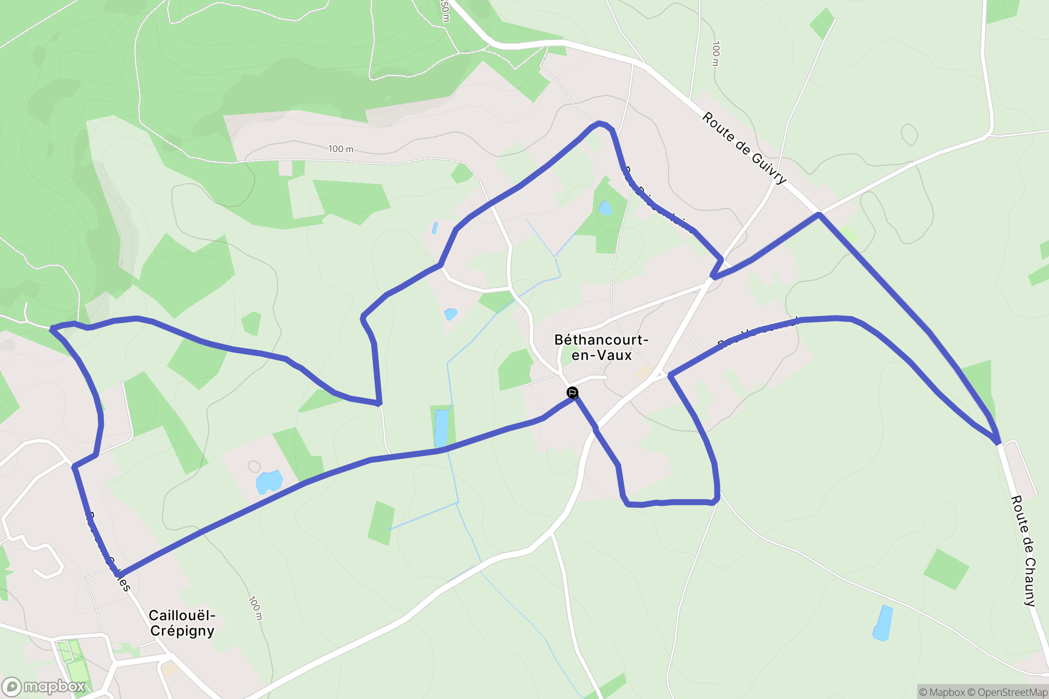 Béthancourt-en-Vaux : carte du parcours de randonnée - France
