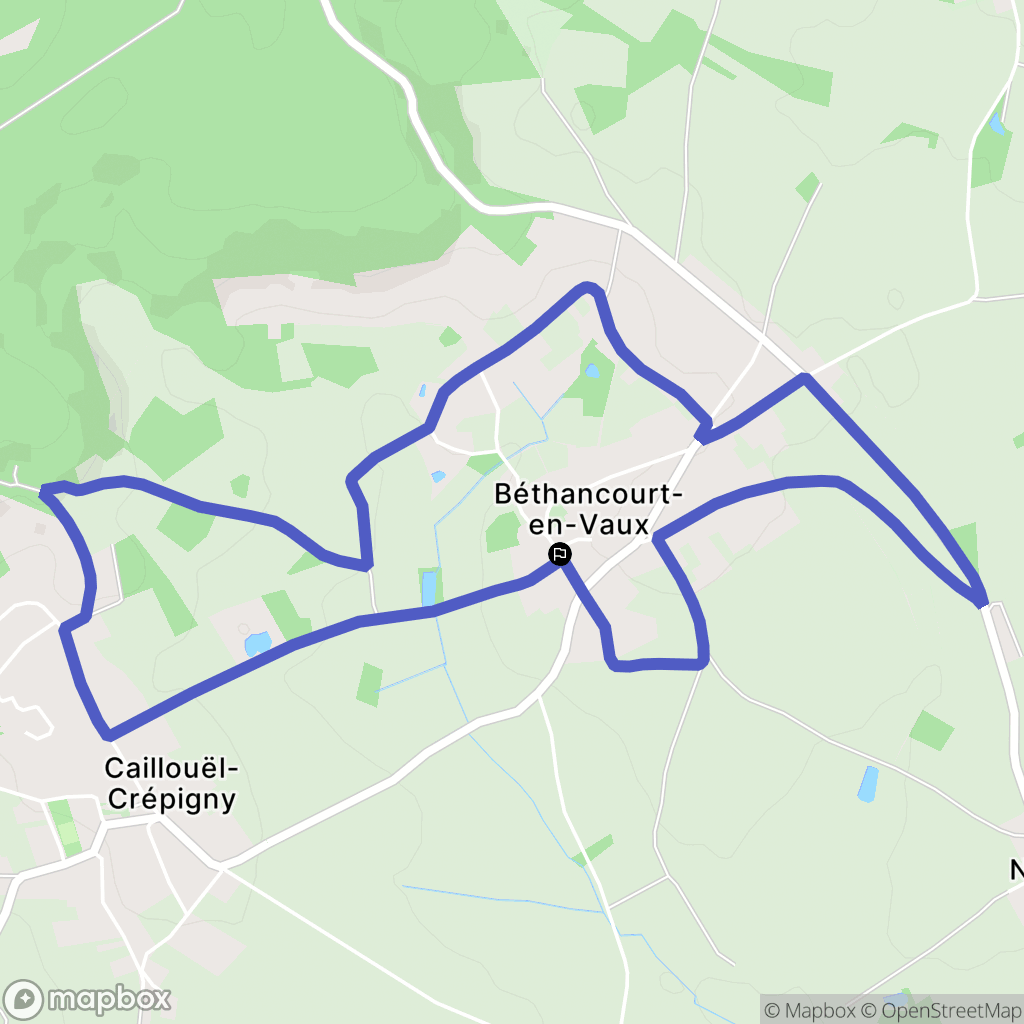 Béthancourt-en-Vaux : carte du parcours de randonnée - France