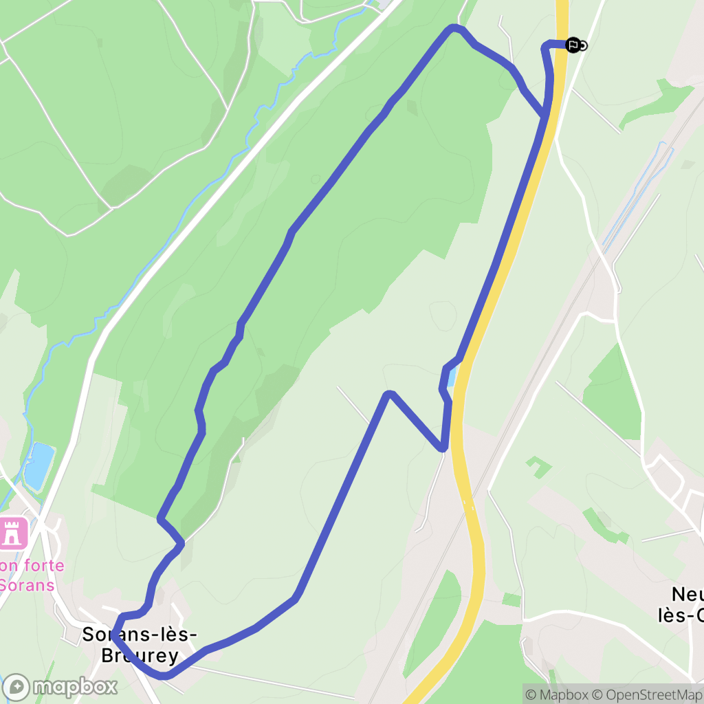 Neuvelle-lès-Cromary : carte du parcours de randonnée - France