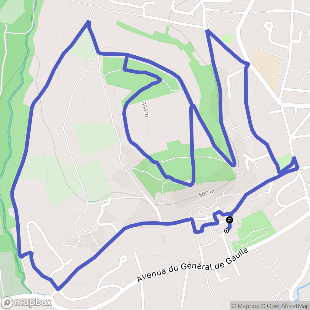 La Roche-Blanche : carte du parcours de randonnée - France