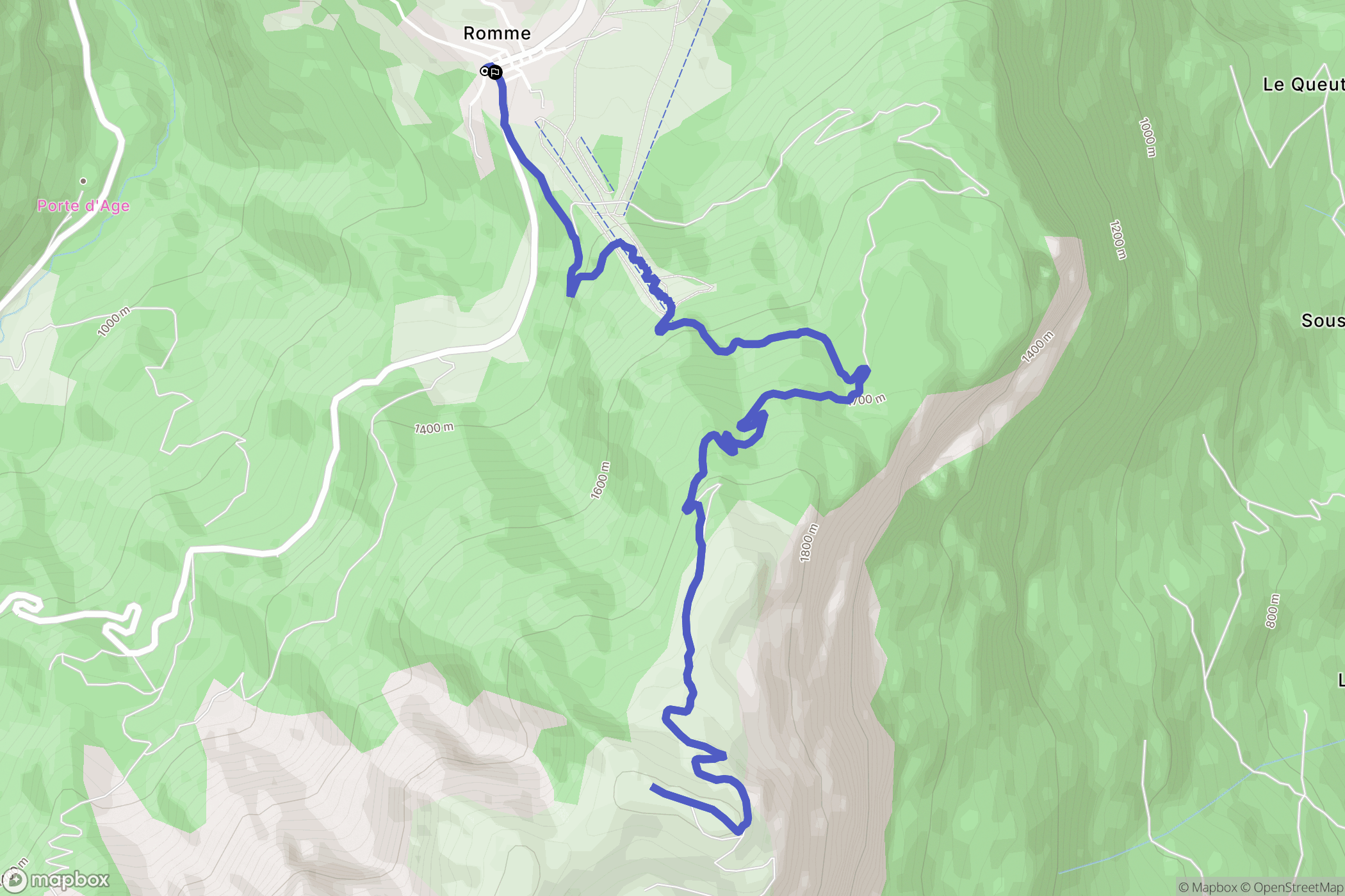 Nancy-sur-Cluses : carte du parcours de randonnée - France