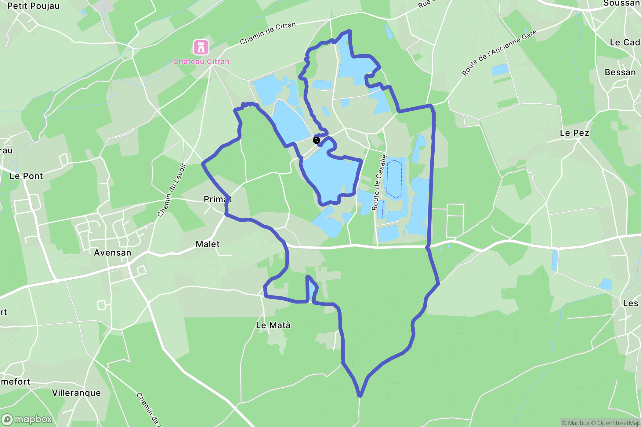 Avensan : carte du parcours de randonnée - France