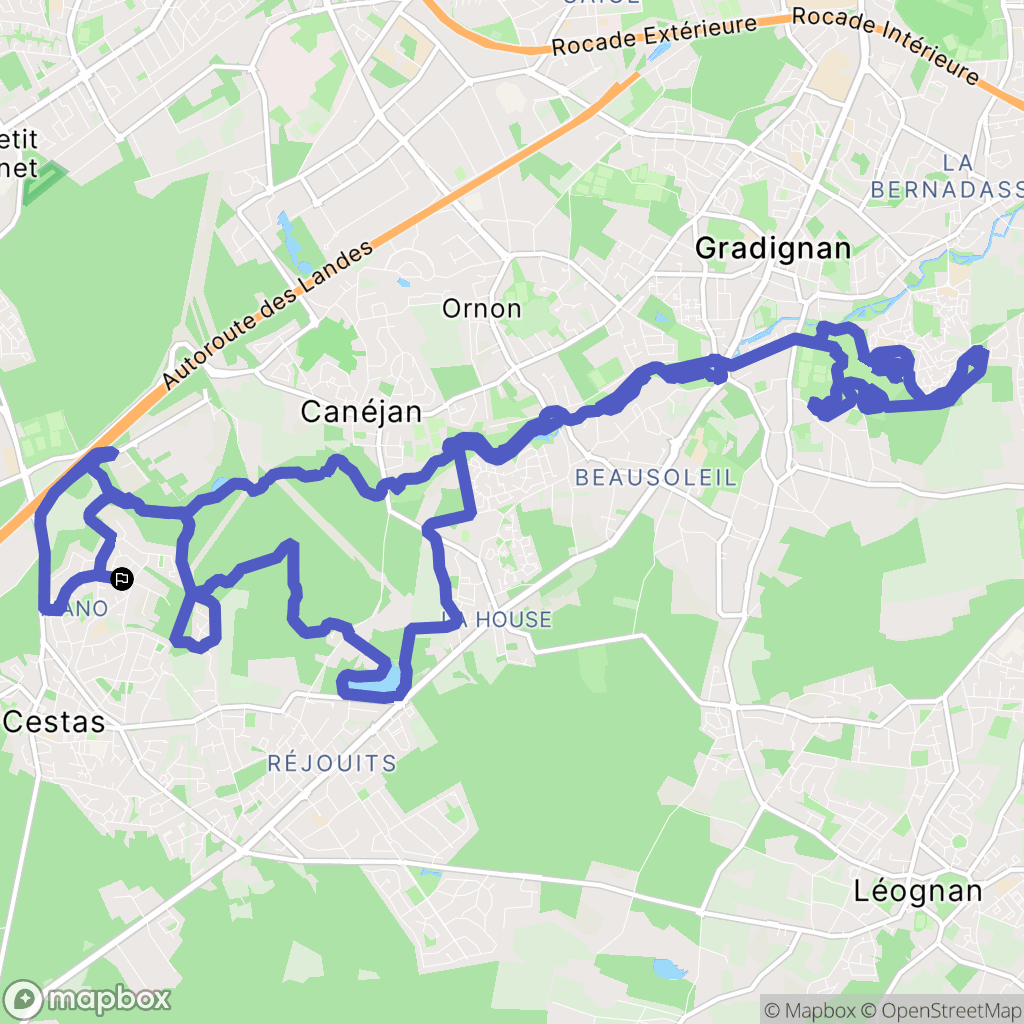 Cestas : carte du parcours de randonnée - France
