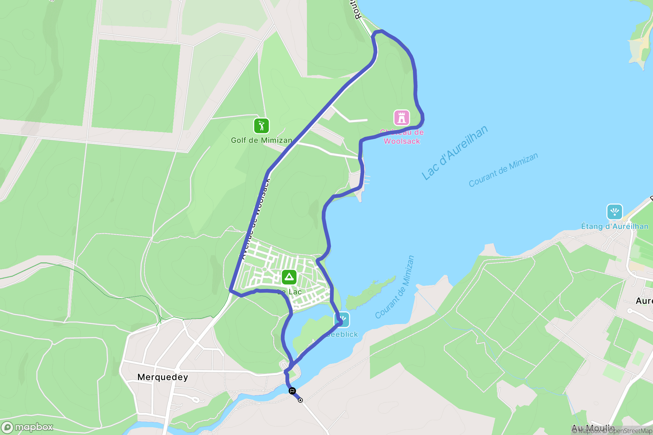 Mimizan : carte du parcours de randonnée - France