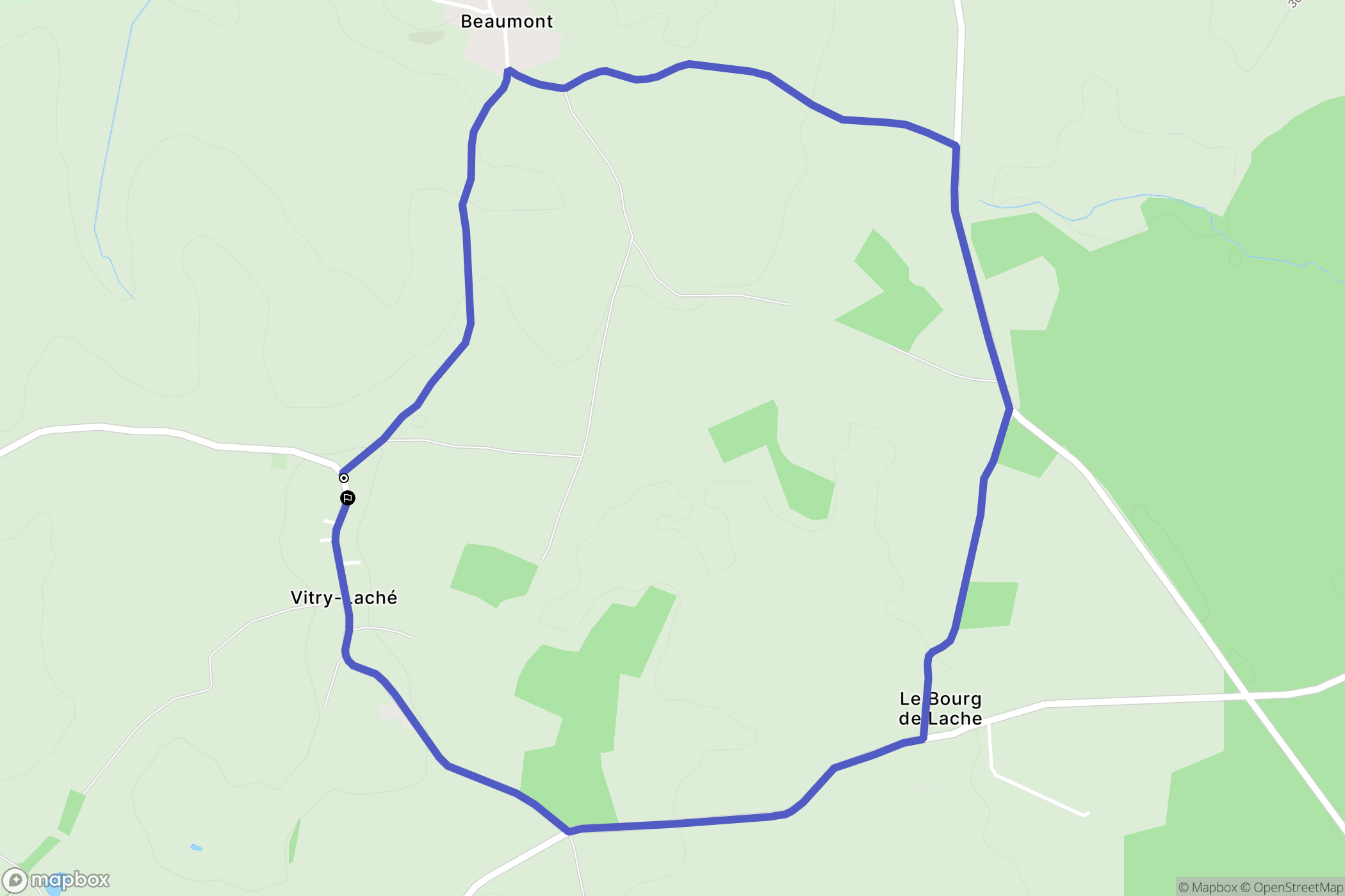 Vitry-Laché : carte du parcours de randonnée - France
