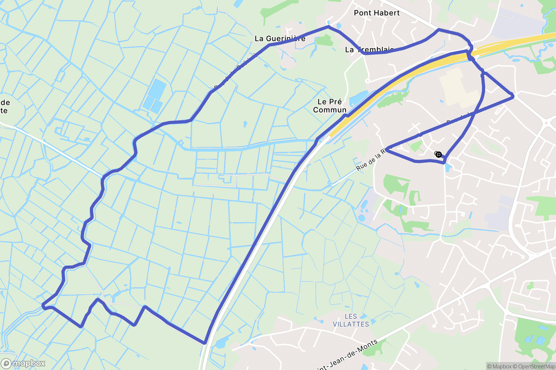 Challans : carte du parcours de randonnée - France