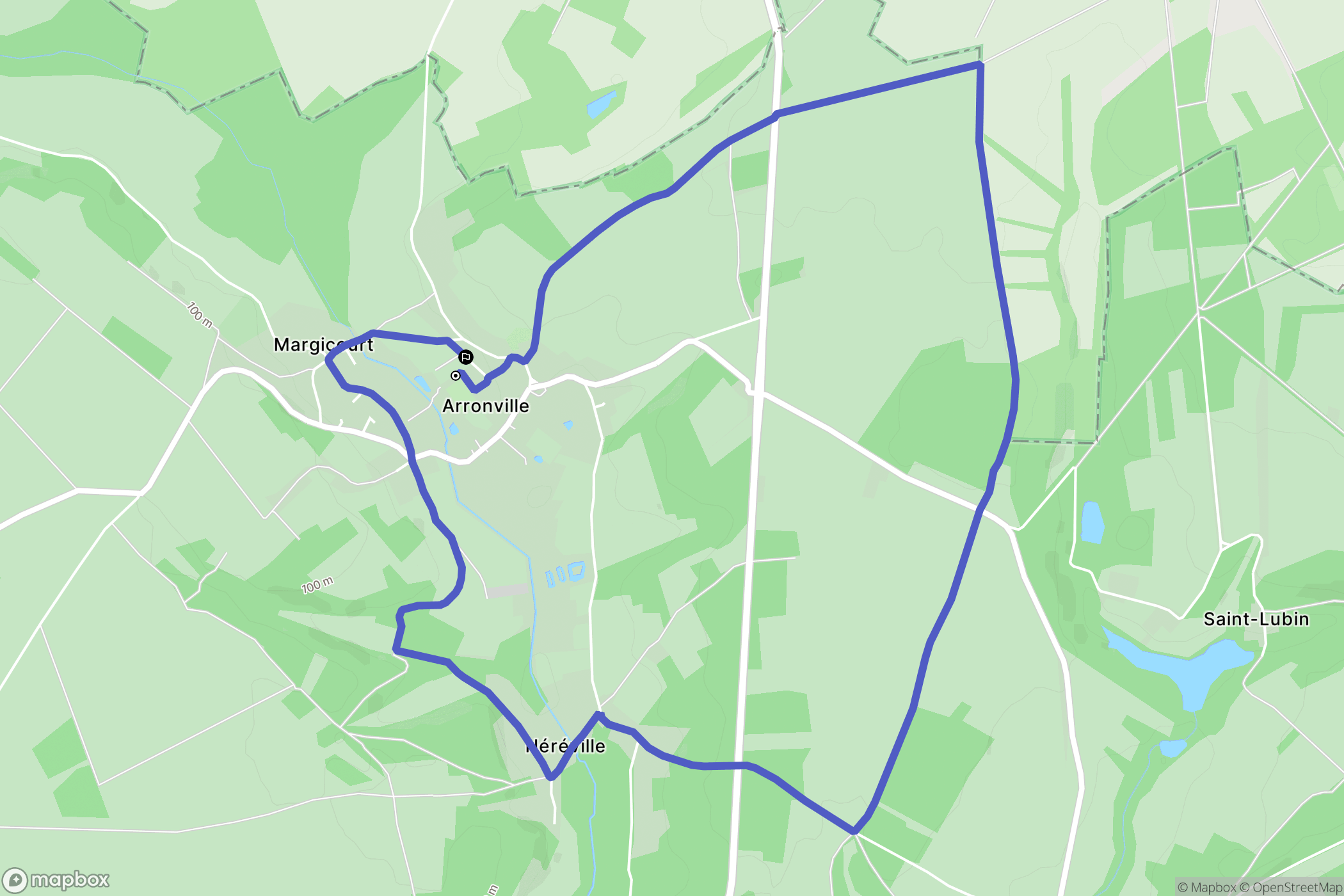 Arronville : carte du parcours de randonnée - France